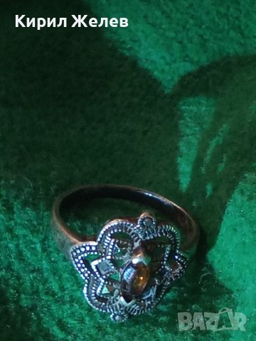 СТАР РУБИНЕН СРЕБЪРЕН АРТ ДЕКО СКЪПОЦЕНЕН ПРЪСТЕН ОКСИДИРАНО СРЕБРО 925 и ПЕЧАТ CW за КАМЪКА 27328, снимка 17 - Пръстени - 36795742