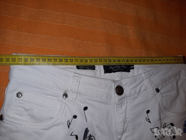 Страхотен бял панталон на PHILIPP PLEIN р-р 28, снимка 4 - Панталони - 34686692