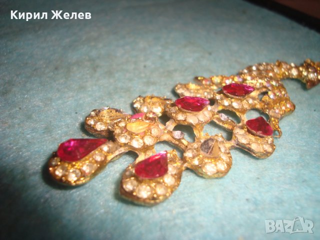 ПОЗЛАТЕН ПАУН ФИГУРАЛНА АРТ АПЛИКАЦИЯ с ЦВЕТНИ КРИСТАЛИ БИЖУ НАКИТ БРОШКА 27238, снимка 7 - Други - 35006569