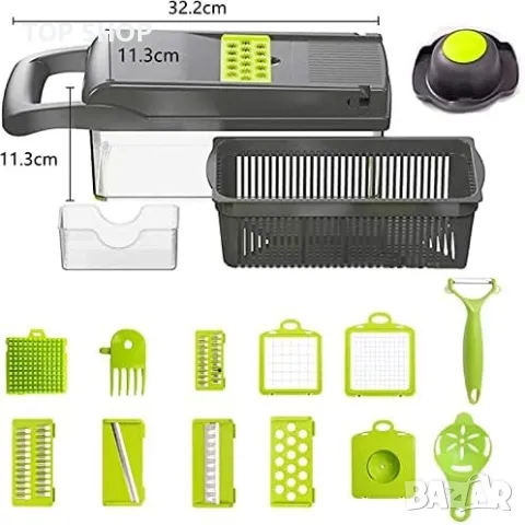 Нов Чопър Ренде Резачка за зеленчуци 15 в 1 Дом Готвене кухня дом готвач, снимка 7 - Други стоки за дома - 49657381