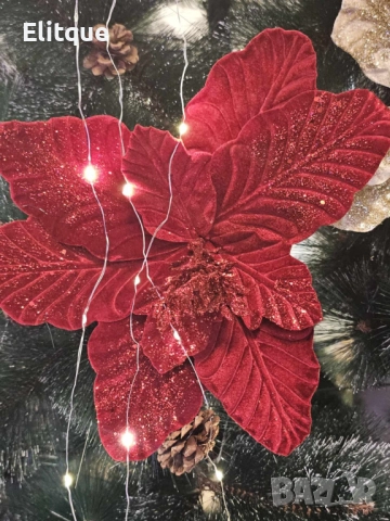 Коледна звезда декорация за елха, Classic Christmas, снимка 2 - Други стоки за дома - 52087100