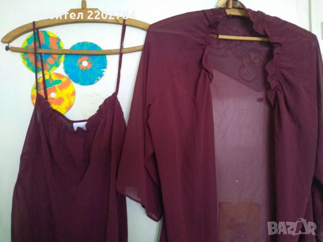 Дамски копринен комплект халат и нощница.Дамски потник 4ХЛ,4XL, снимка 2 - Нощници - 32916057