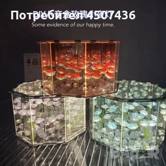 Ръчно изработена 3-Д LED нощна лампа с Рози, Направи си сам домашен декор, снимка 2 - Настолни лампи - 50813476