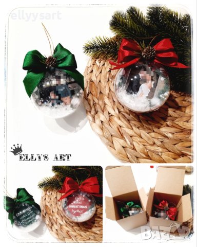 Коледна топка с Ваша снимка и персонализиран надпис, снимка 2 - Коледни подаръци - 43158527