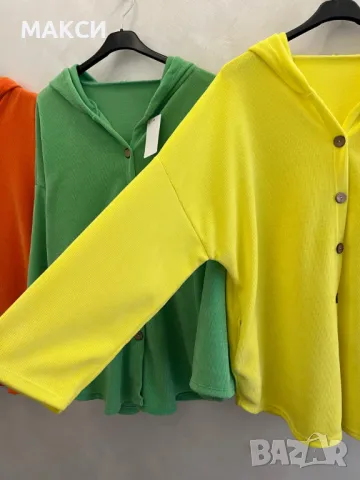 Макси модерно прекрасно еластично джинсово горнище с качулка, скрити странични джобове, снимка 5 - Суичъри - 47811492