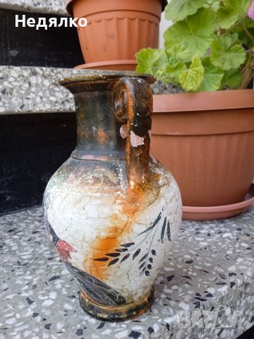 Стара керамична ваза,антична реплика , снимка 2 - Антикварни и старинни предмети - 36816162