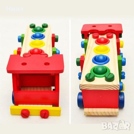 Образователно дървено камионче , снимка 2 - Образователни игри - 43370742
