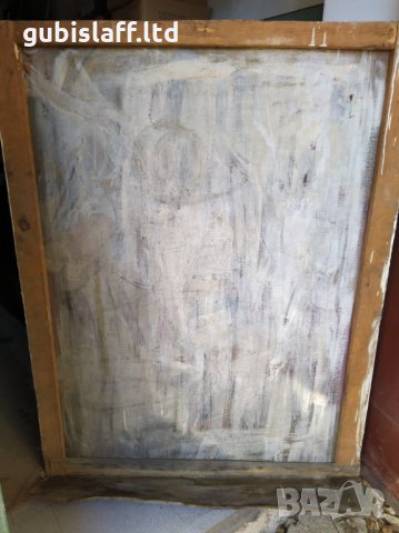 Картина, "Ябълкова градина", соц. период, 132х102 см., снимка 7 - Картини - 34591173