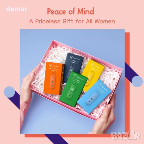 Vantamo Ключодържател лична аларма 130 dB и ярка мигаща светлина(лазурно син), снимка 7 - Други стоки за дома - 43576402