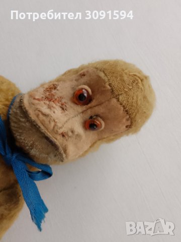 Стара играчка маймуна напълнена със слам , снимка 12 - Колекции - 43886650