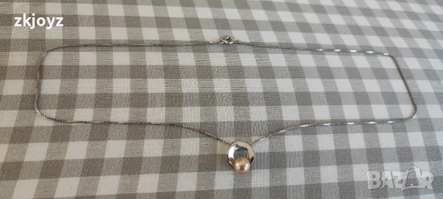 СРЕБЪРНО КОЛИЕ с ПЕРЛА 2.97 гр./ПРОБА 925, снимка 2 - Колиета, медальони, синджири - 48590734