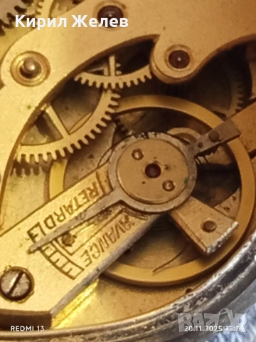 Стар сребърен джобен часовник Rernontoir работи без стъкло за КОЛЕКЦИЯ 52263, снимка 10 - Антикварни и старинни предмети - 52479210