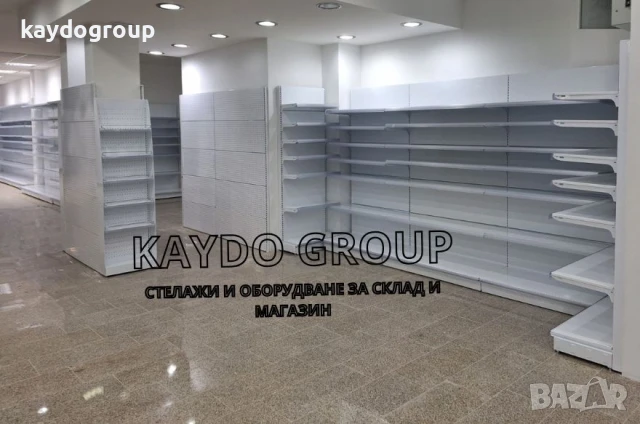 Налични стелажи и оборудване за магазин и склад. Ral-9016 бял гланц., снимка 3 - Стелажи и щандове - 51376926