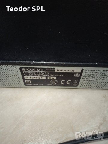 Sony cd/DVD player DVP-NS38, снимка 5 - Плейъри, домашно кино, прожектори - 43061995