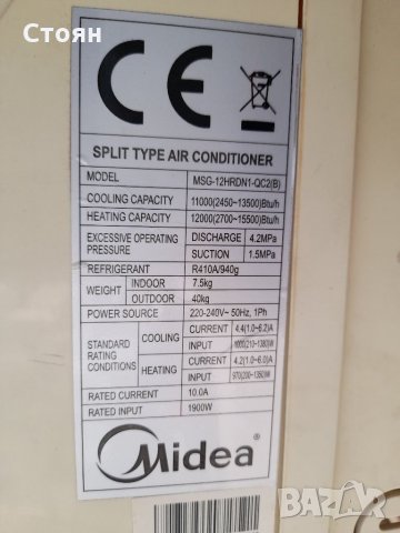 НОВ  МИДЕЯ  12 ЗАПЕЧАТЕН  инвертор вътрешно тяло, снимка 2 - Друго - 33096500