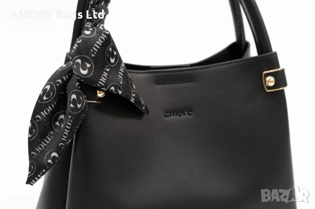 Ежедневна дамска чанта AMORE Fiorella - Black, снимка 2 - Чанти - 50659676