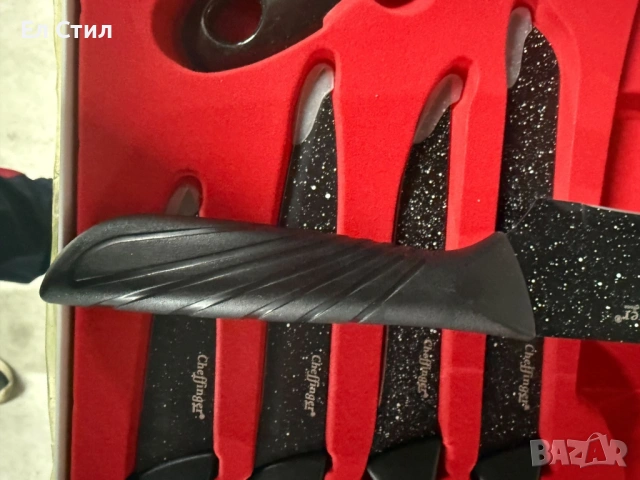 Комплект кухненски н о ж о в е Cheffinger MB09 – 6 части с мраморно покритие и магнитна кутия, снимка 10 - Прибори за хранене, готвене и сервиране - 53567256