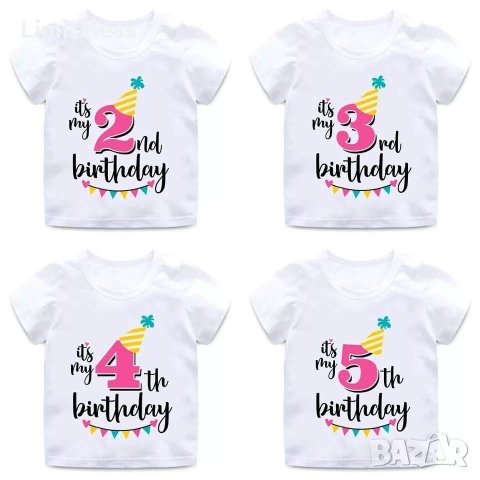 Детски тениски с цифра за рожден ден , снимка 5 - Детски тениски и потници - 26346575