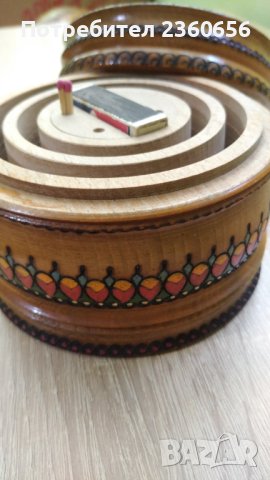 Дървено буре с дърворезба, снимка 5 - Декорация за дома - 43981959