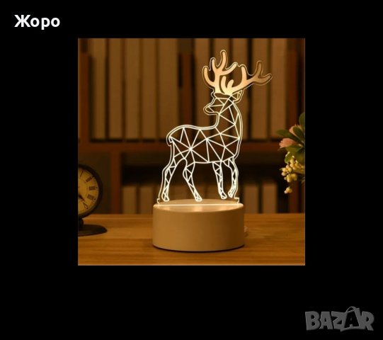 Романтична 3D акрилна настолна нощна лампа-сувенир/подарък за различни поводи, снимка 11 - Настолни лампи - 43715865