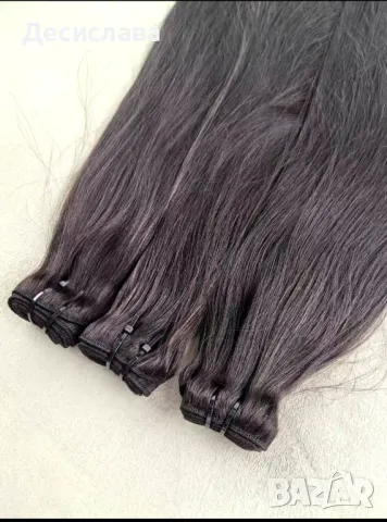 Черна естествена коса гъста с плътни крайща!, снимка 2 - Аксесоари за коса - 48148495