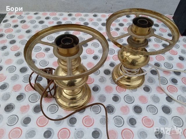 Стари немски метални настолни лампи, снимка 10 - Настолни лампи - 39490130