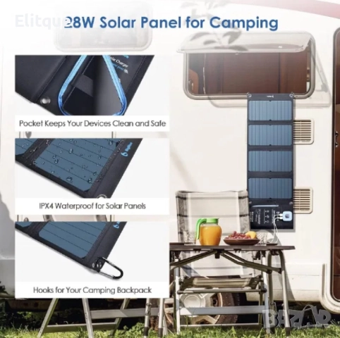 Сгъваем соларен панел 21W - Идеалното зарядно устройство за вашите мобилни устройства, снимка 2 - Соларни лампи - 52853788