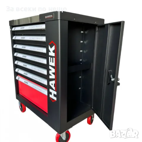 Шкаф с инструменти със 7 чекмеджета – 5 пълни, метален плот и отделение за закачане на инструменти H, снимка 4 - Аксесоари и консумативи - 50322678