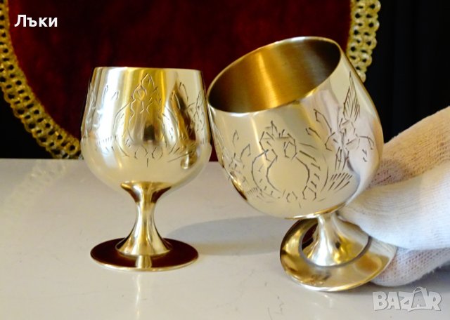 Английски бронзови чаши,барок,маркирани. , снимка 2 - Антикварни и старинни предмети - 43849770