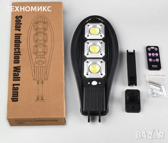 3 броя Соларна улична лампа със стойка и дистанционно управление, снимка 17 - Соларни лампи - 47618660