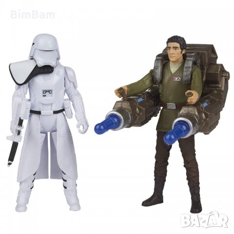Комплект фигурки Star Wars First Order Snowtrooper Officer & Poe Dameron / Deluxe Pack  , снимка 2 - Фигурки - 32731717