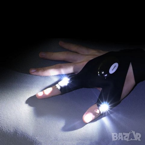 LED светещи ръкавици , универсален размер за рибари , ловджии , палатка, снимка 2 - Къмпинг осветление - 39921092