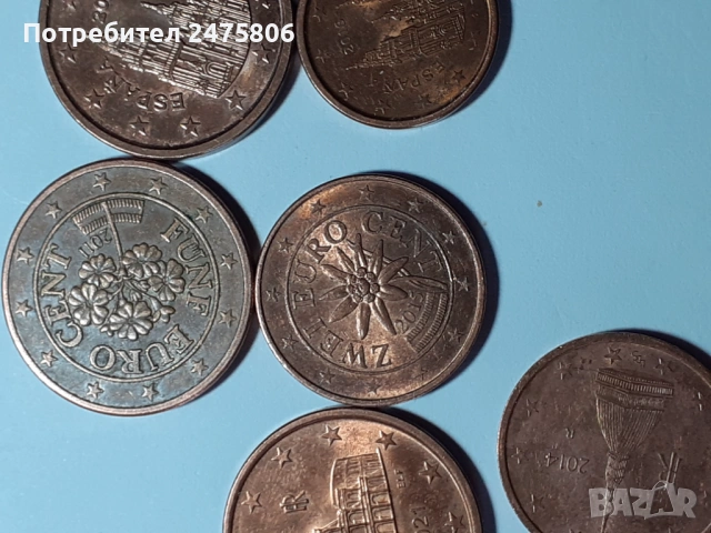 Колекционерски монети Лот от 20 броя - 1-2-5 евро цента- Различни години - различни държави, снимка 6 - Нумизматика и бонистика - 53583319