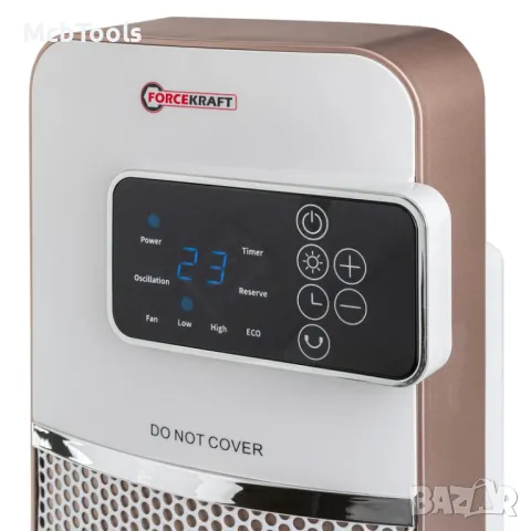 Вентилаторна печка с керамичен нагревател 2000W FORCEKRAFT с дисплей и дистанционно, снимка 2 - Отоплителни печки - 48116334