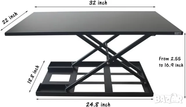 Стоящо бюро Изправящо Регулируеми по височина за лаптоп Щанд маса, снимка 8 - Бюра - 49563928