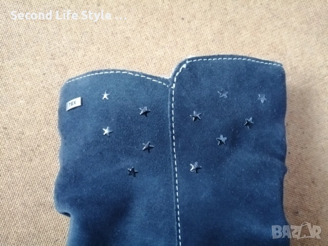 Lurchi № 38 дамски боти естествен велур в син цвят, снимка 9 - Дамски боти - 53138099