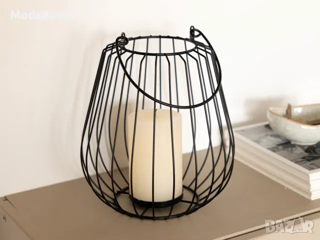 Метален свещник във форма на фенер, снимка 4 - Декорация за дома - 48947803