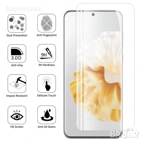 Huawei P60 Pro / Nova 11 Pro / 3D UV ТЕЧНО ЛЕПИЛО Стъклен протектор за екран, снимка 5 - Фолия, протектори - 40936273