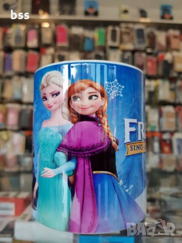 Бяла порцеланова чаша с изображение от детското филмче "Леденото кралство /FROZEN" - Дизайн 1, снимка 2 - Чаши - 28826083