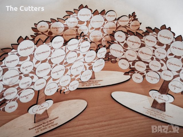 Персонализиран подарък! Дърво на класа "За учителя с любов", снимка 2 - Сувенири от дърво - 37109172