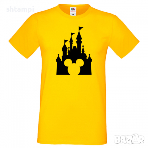 Мъжка тениска Mickey Head Disney Castle Подарък,Изненада,Рожден ден, снимка 10 - Тениски - 36576011