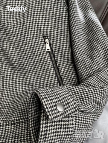 Вълнено бомбър яке H&M, размер L, унисекс, снимка 2 - Якета - 52155561