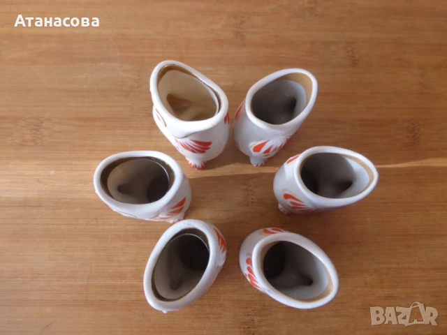 Украински порцеланов сервиз за ракия чаши и кана Риби 1960 г риба, снимка 9 - Сервизи - 51001517