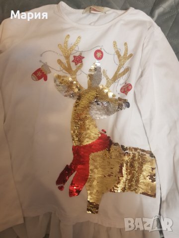 Коледни блузки-размер 128-134 и 134-140 см., снимка 2 - Детски Блузи и туники - 43075985