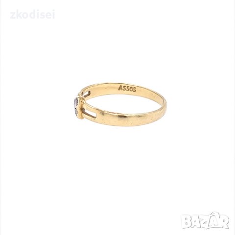 Златен дамски пръстен 1,72гр. размер:56 14кр. проба:585 модел:20573-1, снимка 2 - Пръстени - 43010947