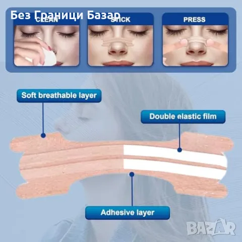 Нови Носни лепенки за по-добър сън – хъркане, алергии, спорт – 50 броя, снимка 2 - Други - 49683781