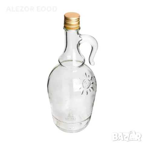 Стъклена бутилка - дамаджана 1л. с капачка и дръжка, B1000D, снимка 2 - Друго търговско оборудване - 49560838