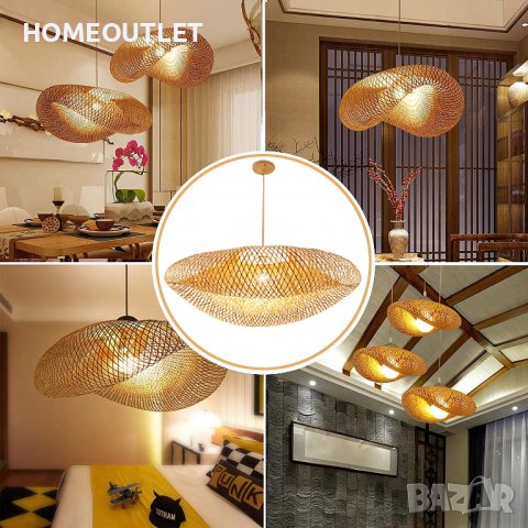 Бамбукова лампа / полилей, снимка 8 - Полилеи - 36878401