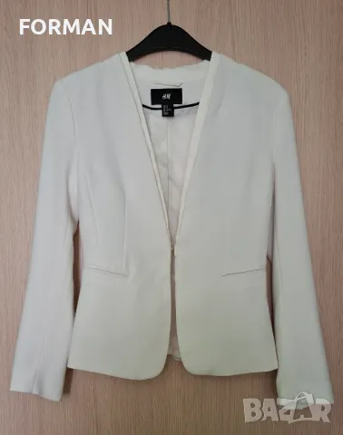 СТИЛНО и ЕЛЕГАНТНО бяло вталено сако, снимка 4 - Сака - 50072460