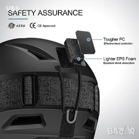 Ски каска Odoland със ски очила за ски и сноуборд Регулируем размер с антифони за мъже жени тийнейдж, снимка 10 - Зимни спортове - 49227141